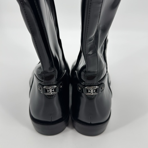 Sam Edelman Black Heeled Cesar Wide Calf Riding Boots Size 9 - Picture 11 of 13